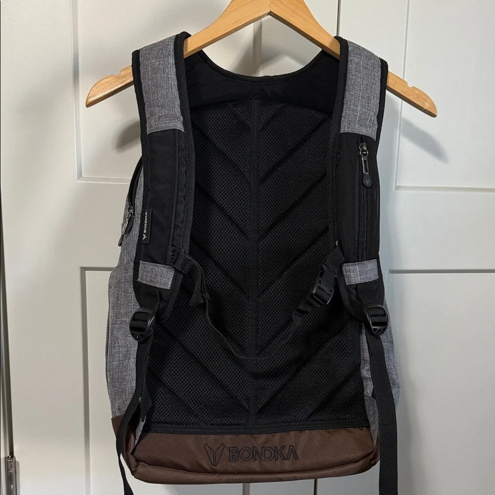 Bondka Stylish Gray and Brown Backpack like new